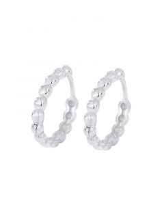 925 Sterling Silver Earrings, Simple Design Earrings, Geometric Jewelry, Bead Hoop Earrings, Minimalist Design Earrings