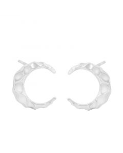 Celestial & Horoscope Jewelry, Moon Bump Texture Stud Earrings, Simple Design Earrings, 925 Sterling Silver Earrings