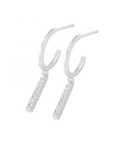 Simple Design Earrings, Zircon Lines Dangle Drop Earrings, 925 Sterling Silver Earrings, Minimalist Design Earrings, Light Luxury Style