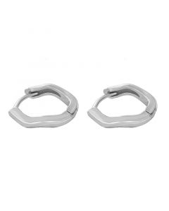 Geometric Jewelry, Simple Design Earrings, Irregular Twist Hoop Earrings, 925 Sterling Silver Earrings, Minimalist Design Earrings