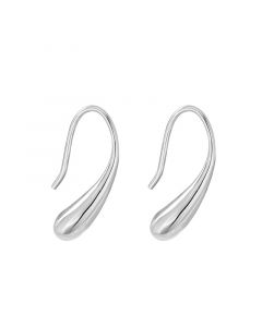 Glossy Water Droplets Dangle Drop Earrings, Simple Design Earrings, 925 Sterling Silver Earrings, Minimalist Design Earrings