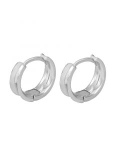 Geometric Jewelry, 925 Sterling Silver Earrings, Simple Design Earrings, Minimalist Design Earrings, Glossy Circle Hoop Earrings