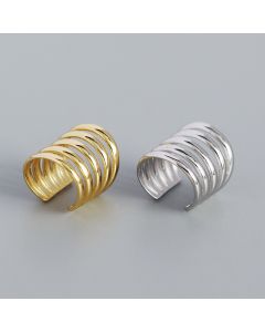 925 Sterling Silver Earrings, Minimalist Design Earrings, Simple Design Earrings, Multi-layer Lines Clip-on Earrings, Light Luxury Style