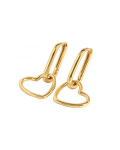 Love & Hearts Jewelry, Hollow Heart Dangle Drop Earrings, Minimalist Design Earrings, Simple Design Earrings, 925 Sterling Silver Earrings