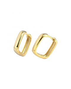 925 Sterling Silver Earrings, Geometric Jewelry, Glossy Square Hoop Earrings, Minimalist Design Earrings, Simple Design Earrings