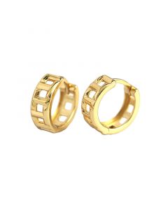 Hollow Hoop Earrings, Simple Design Earrings, Geometric Jewelry, Minimalist Design Earrings, 925 Sterling Silver Earrings