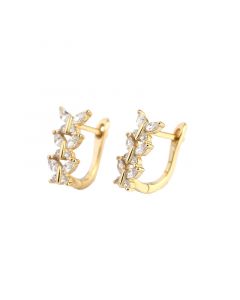 Butterfly Zircon Hoop Earrings, Simple Design Earrings, Animals & Insects Jewelry, 925 Sterling Silver Earrings