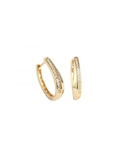 Simple Design Earrings, Geometric U-shaped Zircon Hoop Earrings, Geometric Jewelry, 925 Sterling Silver Earrings