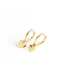 Simple Design Earrings, 925 Sterling Silver Earrings, Minimalist Design Earrings, Love & Hearts Jewelry, Heart Hoop Earrings