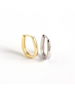 Geometric Jewelry, Simple Design Earrings, Minimalist Design Earrings, Geometric Hoop Earrings, 925 Sterling Silver Earrings