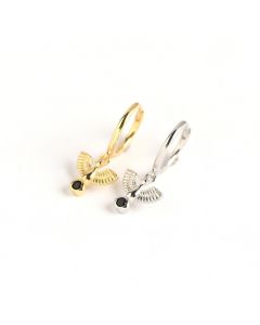 Animals & Insects Jewelry, 925 Sterling Silver Earrings, Simple Design Earrings, Dove Black Zircon Dangle Drop Earrings