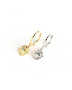 Simple Design Earrings, Eye Blue Zircon Dangle Drop Earrings, Evil Eye Jewelry, 925 Sterling Silver Earrings, Minimalist Design Earrings