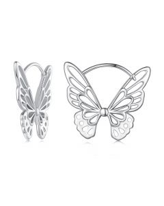 Hollow Butterfly Hoop Eerrings, 925 Sterling Silver Earrings, Light Luxury Style Earrings, Animals & Insects Jewelry