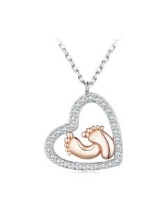 Love Baby Foot Pendant Necklace, Love & Hearts Jewelry, Baby Jewelry, Light Luxury Style Pendants Necklaces