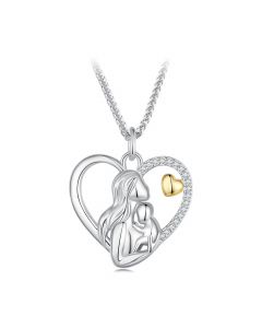 Mother and Child Baby Love Heart Pendant Necklace, Family Jewelry, Girls Jewelry, Baby Jewelry, Love & Hearts Jewelry
