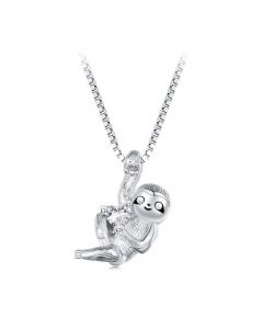 Cute Sloth Pendant Necklace, Animals & Insects Jewelry, Light Luxury Style Pendants Necklaces, 925 Sterling Silver Pendants Necklaces