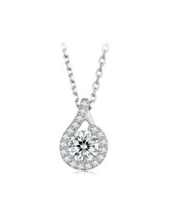 1CT Moissanite Pendant Necklace, Geometric Jewelry, Light Luxury Style Pendants Necklaces, 925 Sterling Silver Pendants Necklaces