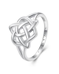 Celtic Knot Heart Ring, Letters, Numbers Words Jewelry, Love Hearts Jewelry, Light Luxury Style Rings, Knot Jewelry