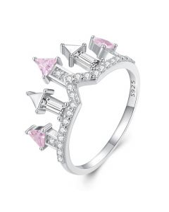 Romantic Castle Ring, Light Luxury Style Rings, Buildings & Monuments Jewelry, 925 Sterling Silver Rings