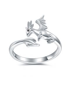 Dragon Open Adjustable Ring, Animals Ring, Fantasy & Sci Fi Jewelry, 925 Sterling Silver Rings, Light Luxury Style Rings