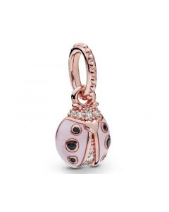 Charms for Bracelet,Charms for Pandora Charm Bracelet,Rose Lucky Pink Ladybird Pendant,925 Sterling Silver Charms,Pandora Charms