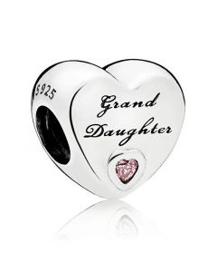 Pandora Charms,Charms for Bracelet,Charms for Pandora Charm Bracelet,Granddaughter's Love Pink CZ Charm,925 Sterling Silver Charms