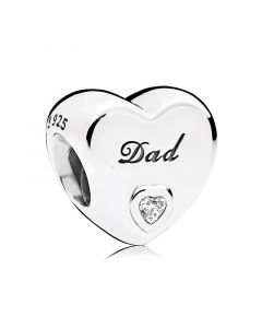 Charms for Pandora Charm Bracelet,Pandora Charms,Charms for Bracelet,925 Sterling Silver Charms,Dad's Love Clear CZ Charm