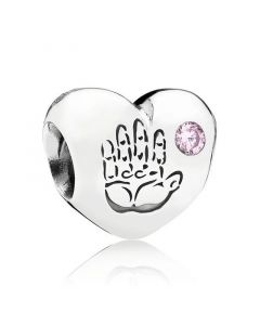 Pandora Charms,Charms for Bracelet,Charms for Pandora Charm Bracelet,Baby Girl Heart with Blue CZ Charm,925 Sterling Silver Charms