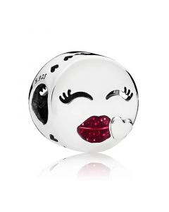 Charms for Bracelet,925 Sterling Silver Charms,Charms for Pandora Charm Bracelet,Enamel Kiss Emoji Charm,Pandora Charms