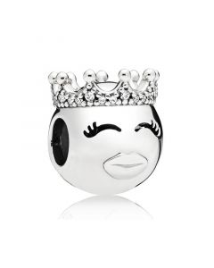 Princess Emoticon Charm,Pandora Charms,925 Sterling Silver Charms,Charms for Bracelet,Charms for Pandora Charm Bracelet