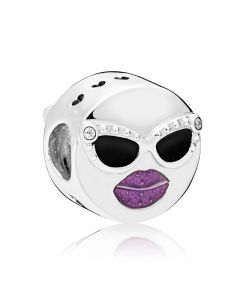 Charms for Pandora Charm Bracelet,925 Sterling Silver Charms,Pandora Charms,Charms for Bracelet,Stay Cool Purple lips Charm