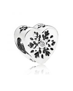 Snowflake Heart Love Charm,Pandora Charms,Charms for Bracelet,Charms for Pandora Charm Bracelet,925 Sterling Silver Charms