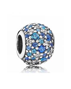 Sky Mosaic Pavé Mixed Blue Crystals Clear CZ Charm,925 Sterling Silver Charms,Pandora Charms,Charms for Pandora Charm Bracelet