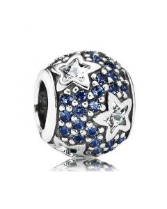 Charms for Pandora Charm Bracelet,Pandora Charms,Follow The Stars Midnight Blue Charm With Clear & Blue CZ,925 Sterling Silver Charms