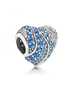 Charms for Bracelet,Aqua Heart Charm,For Pandora Charm Bracelet,Charms for Pandora Charm Bracelet,Pandora Charms,925 Sterling Silver Charms