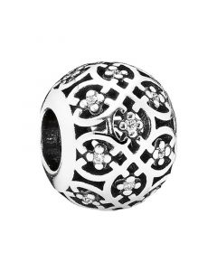 Charms for Pandora Charm Bracelet,Charms for Bracelet,925 Sterling Silver Charms,Pandora Charms,Shimmering Lace CZ Bead Charm