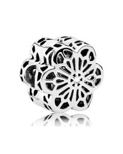 Charms for Bracelet,Charms for Pandora Charm Bracelet,Floral Daisy Lace Clip Charm,Pandora Charms,925 Sterling Silver Charms