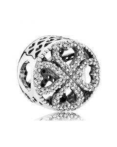 Pandora Charms,925 Sterling Silver Charms,Luck Four Leaf Clover Charm with Clear Cubic Zirconia,Charms for Pandora Charm Bracelet