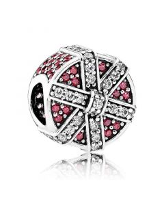 Pandora Charms,Shimmering Gift Red Clear CZ Button Charm,Charms for Bracelet,Charms for Pandora Charm Bracelet,925 Sterling Silver Charms