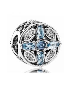 Patterns of Frost Charm with Moonlight Blue and Sky-Blue Crystals,Charms for Pandora Charm Bracelet,Pandora Charms