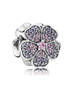 Pandora Charms,Sparkling Primrose Charm Pastel Pinks and Purple CZ,925 Sterling Silver Charms,Charms for Pandora Charm Bracelet