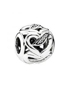 925 Sterling Silver Charms,Charms for Pandora Charm Bracelet,Pandora Charms,Ribbons of Love Charm with Cubic Zirconia Stones