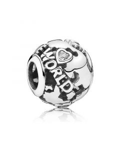 Pandora Charms,925 Sterling Silver Charms,Around the World Clear CZ Charm,Charms for Pandora Charm Bracelet,Charms for Bracelet