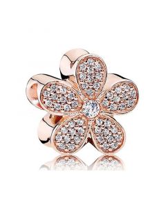 Pandora Charms,Rose Gold Dazzling Daisy Charm Pave Clear CZ,925 Sterling Silver Charms,Charms for Pandora Charm Bracelet,Charms for Bracelet