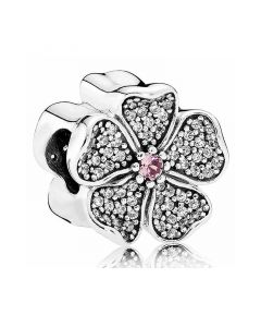 Sparkling Apple Blossom Charm,Charms for Bracelet,925 Sterling Silver Charms,Charms for Pandora Charm Bracelet,Pandora Charms