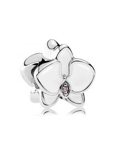 Charms for Pandora Charm Bracelet,White Orchid Charm,925 Sterling Silver Charms,Pandora Charms,Charms for Bracelet