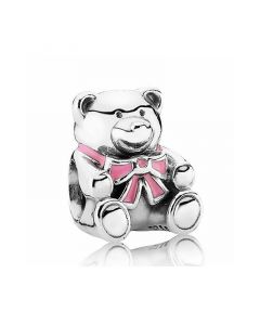Pandora Charms,Charms for Pandora Charm Bracelet,925 Sterling Silver Charms,Baby Girl Pink Teddy Bear,Charms for Bracelet