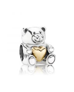 Charms for Pandora Charm Bracelet,925 Sterling Silver Charms,Two Tone Love Heart Teddy Bear Charm,Pandora Charms,Charms for Bracelet