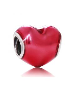 In My Heart Fuschia Enamel Charm,Pandora Charms,Charms for Pandora Charm Bracelet,Charms for Bracelet,925 Sterling Silver Charms