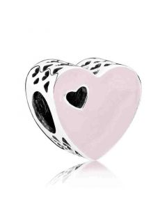 Charms for Pandora Charm Bracelet,Pandora Charms,Heart Charm with Pink Enamel,Charms for Bracelet,925 Sterling Silver Charms
